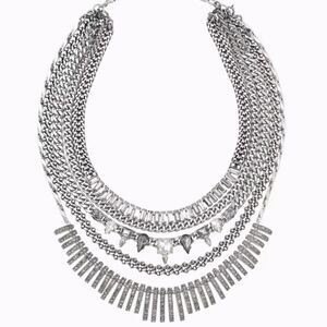 Stella & Dot NIB Amelia silver sparkle necklace